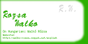 rozsa walko business card